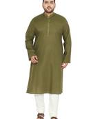 Mint Green And Cream Cotton Blend Kurta Pyjama Set