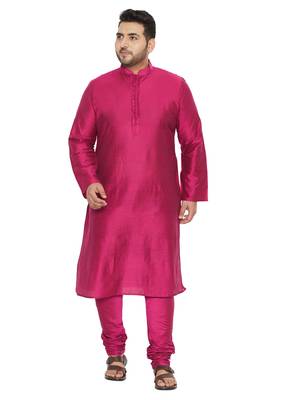fushia pink viscose blend kurta 1