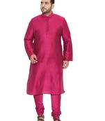 fushia pink viscose blend kurta