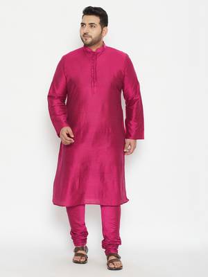 fushia pink viscose blend kurta 2