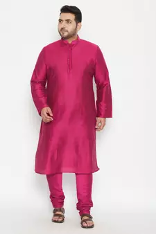 fushia pink viscose blend kurta