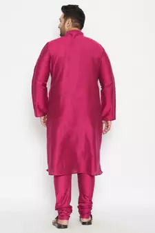 fushia pink viscose blend kurta