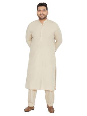 Men'S Green Cotton Blend Pathani Kurta Set 1