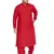 Maroon Plain Blended Cotton Pathani-Suits