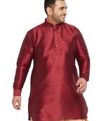 Maroon Silk Blend Kurta