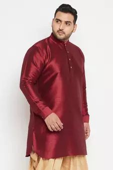 Maroon Silk Blend Kurta