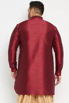 Maroon Silk Blend Kurta