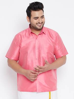 Pink Silk Blend Ethnic Shirt 2