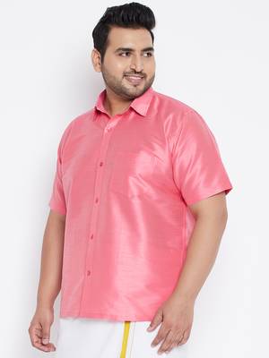 Pink Silk Blend Ethnic Shirt 3