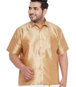 Rose Gold Silk Blend Ethnic Shirt