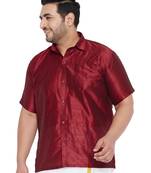 Maroon Silk Blend Ethnic Shirt