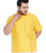 Yellow Silk Blend Ethnic Shirt