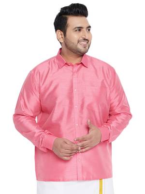 Pink Silk Blend Ethnic Shirt 1
