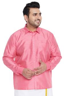 Pink Silk Blend Ethnic Shirt