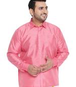 Pink Silk Blend Ethnic Shirt
