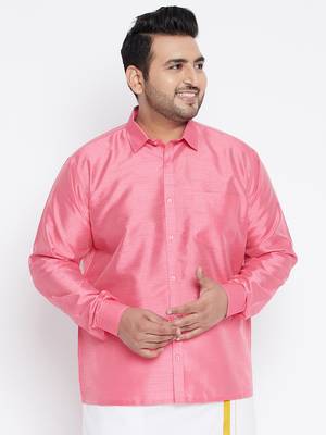 Pink Silk Blend Ethnic Shirt 2