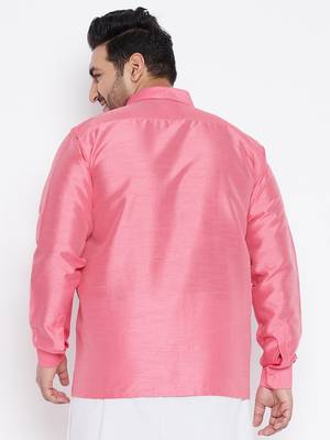 Pink Silk Blend Ethnic Shirt 4