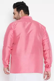 Pink Silk Blend Ethnic Shirt