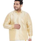 Gold Silk Blend Ethnic Shirt
