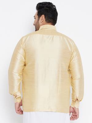 Gold Silk Blend Ethnic Shirt 4