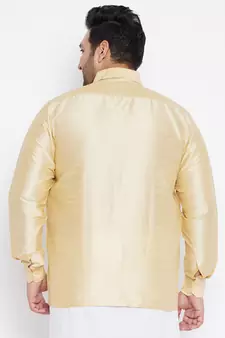 Gold Silk Blend Ethnic Shirt