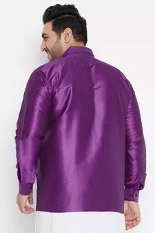 Purple Silk Blend Ethnic Shirt
