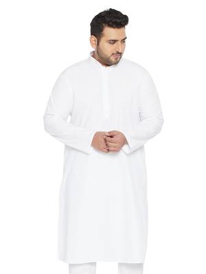 White Silk Blend Kurta 1