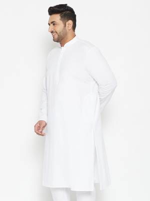 White Silk Blend Kurta 3