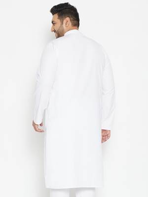 White Silk Blend Kurta 4