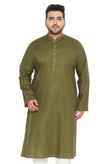 Men'S Mint Green Cotton Blend Kurta