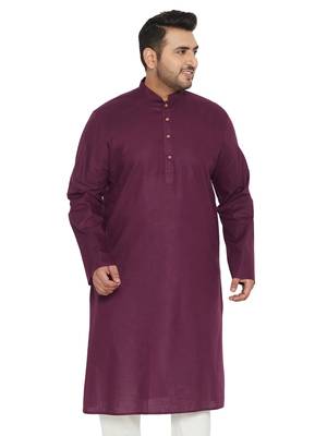 Purple Cotton Blend Kurta 1