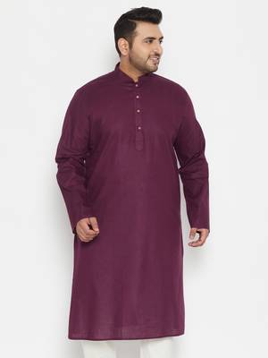 Purple Cotton Blend Kurta 2