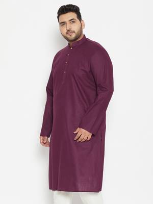 Purple Cotton Blend Kurta 3