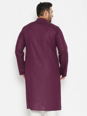 Purple Cotton Blend Kurta 4