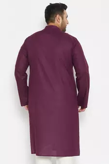 Purple Cotton Blend Kurta