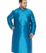 Men'S Turquoise Silk Blend Kurta