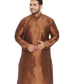 Men'S Coffee Brown Silk Blend Kurta