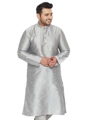 Grey Silk Blend Kurta 1