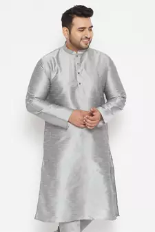 Grey Silk Blend Kurta