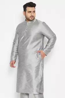 Grey Silk Blend Kurta