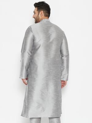 Grey Silk Blend Kurta 4