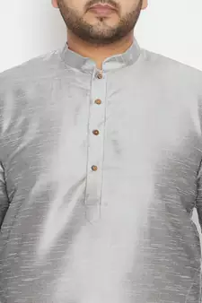 Grey Silk Blend Kurta