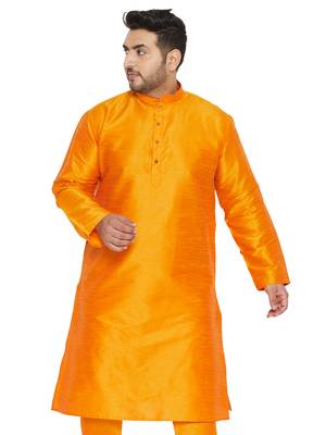 Orange Silk Blend Kurta 1