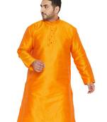 Orange Silk Blend Kurta