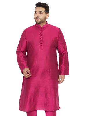 Fushia Pink Viscose Blend Kurta 1