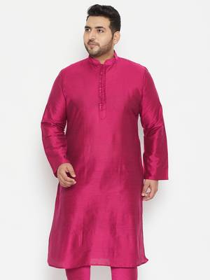 Fushia Pink Viscose Blend Kurta 2