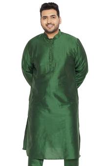 Men'S Green Viscose Blend Kurta