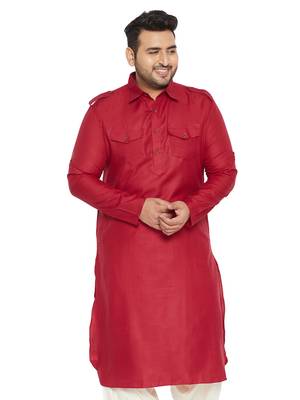Maroon Cotton Blend Kurta 1