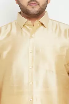 Gold Silk Blend Ethnic Shirt