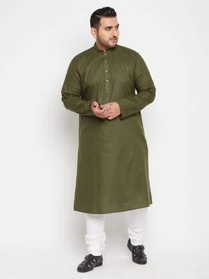 Mint Green And White Cotton Blend Kurta Pyjama Set 2